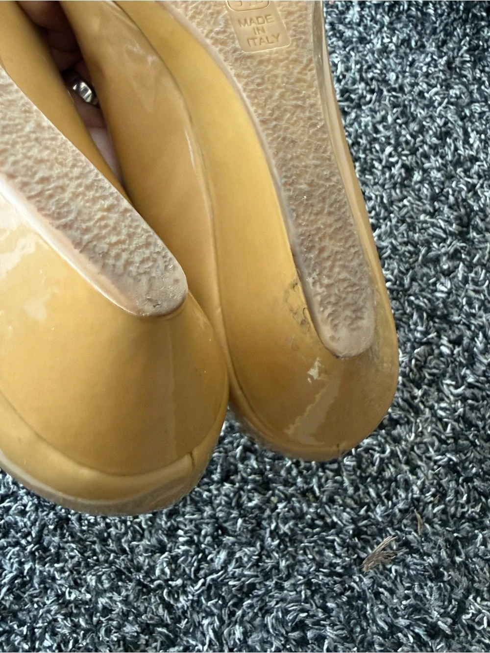 kate spade Patent Leather Ballet Flats in Tan/Mustard